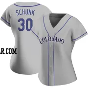 Aaron Schunk Women's Colorado Rockies Gray Replica Road Jersey