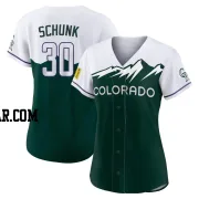 Aaron Schunk Women's Colorado Rockies Green Authentic 2022 City Connect Jersey