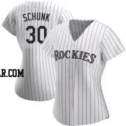 Aaron Schunk Women's Colorado Rockies White Authentic Home Jersey