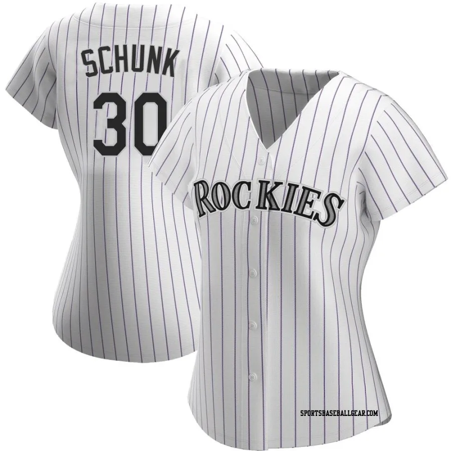 Aaron Schunk Women's Colorado Rockies White Authentic Home Jersey