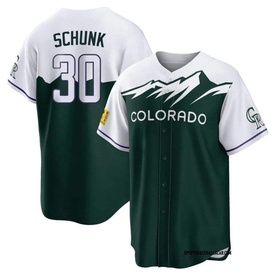 Aaron Schunk Youth Colorado Rockies Green Replica 2022 City Connect Jersey