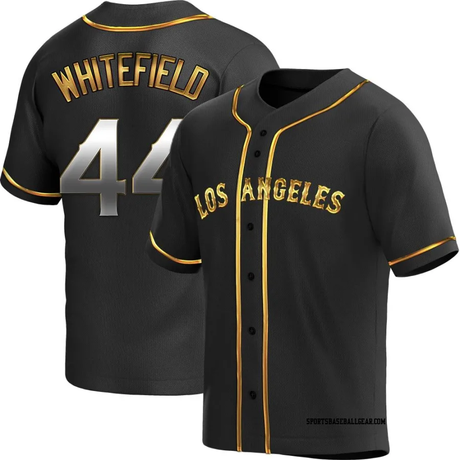 Aaron Whitefield Men's Los Angeles Angels Black Golden Replica Alternate Jersey