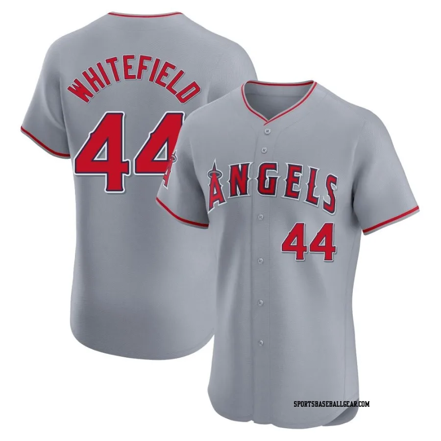 Aaron Whitefield Men's Los Angeles Angels Gray Elite Road Jersey