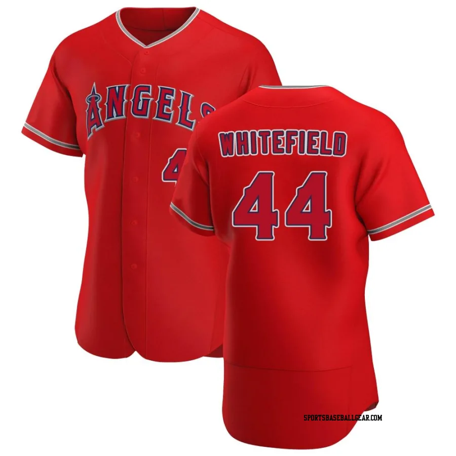 Aaron Whitefield Men's Los Angeles Angels Scarlet Authentic Alternate Jersey