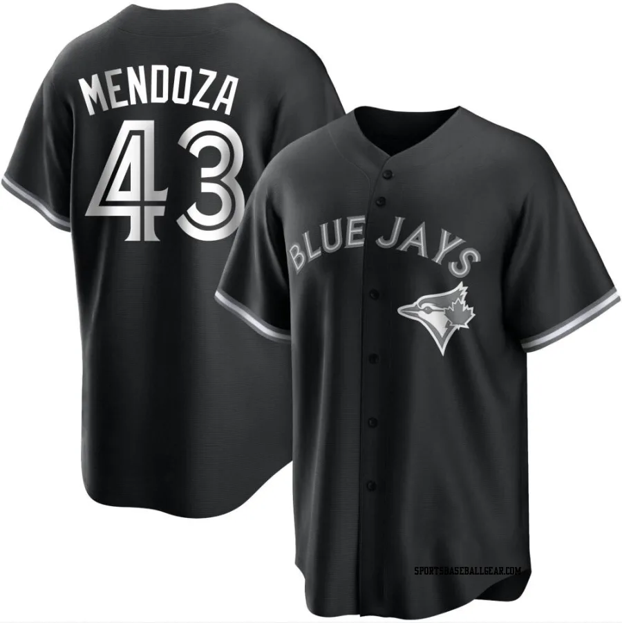 Abdiel Mendoza Men's Toronto Blue Jays Black/White Replica Jersey