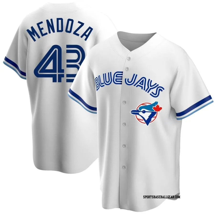 Abdiel Mendoza Men's Toronto Blue Jays White Replica Home Cooperstown Collection Jersey