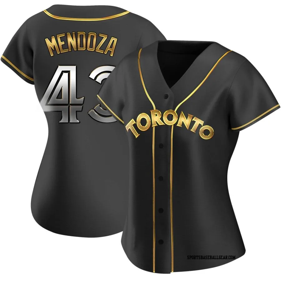 Abdiel Mendoza Women's Toronto Blue Jays Black Golden Replica Alternate Jersey