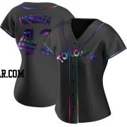 Abdiel Mendoza Women's Toronto Blue Jays Black Holographic Replica Alternate Jersey