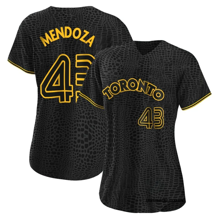 Abdiel Mendoza Women's Toronto Blue Jays Black Replica Snake Skin City Jersey