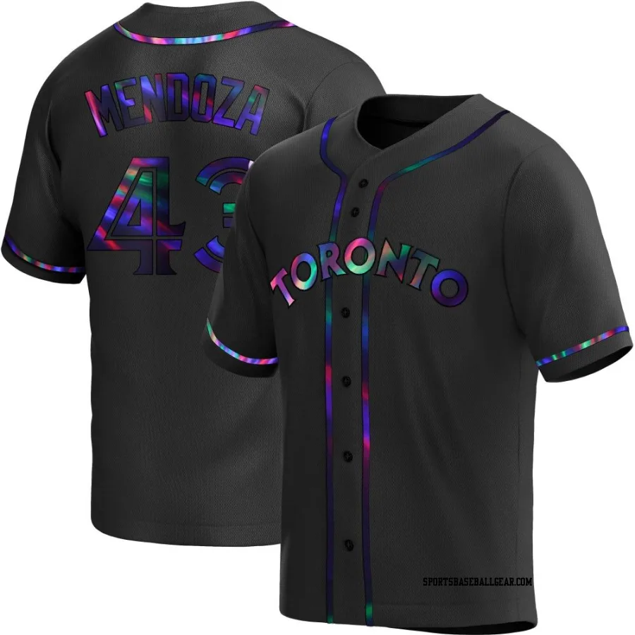 Abdiel Mendoza Youth Toronto Blue Jays Black Holographic Replica Alternate Jersey