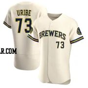 Abner Uribe Men's Milwaukee Brewers Cream Authentic Home Jersey