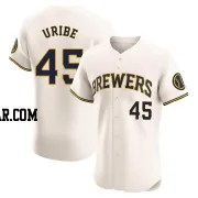 Abner Uribe Men's Milwaukee Brewers Cream Elite Home Jersey