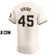 Abner Uribe Men's Milwaukee Brewers Cream Elite Home Jersey