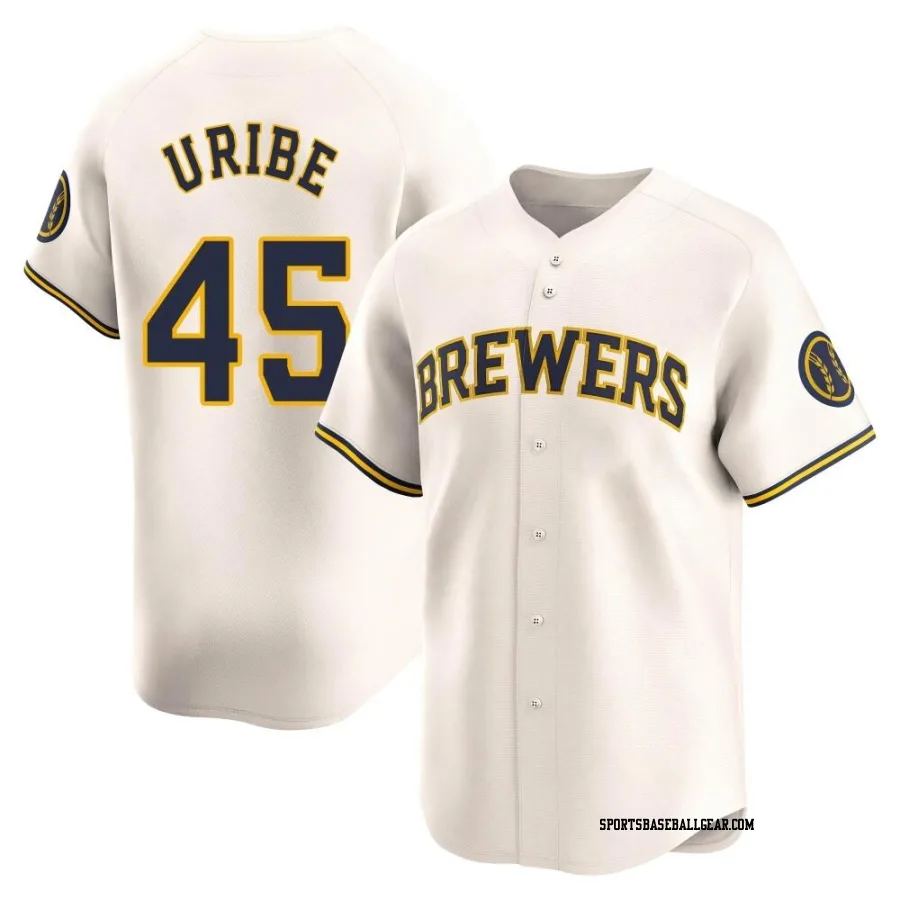 Abner Uribe Men's Milwaukee Brewers Cream Limited Home Jersey