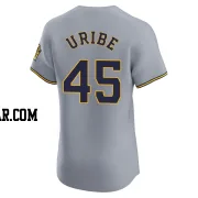 Abner Uribe Men's Milwaukee Brewers Gray Elite Road Jersey