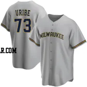 Abner Uribe Men's Milwaukee Brewers Gray Replica Road Jersey