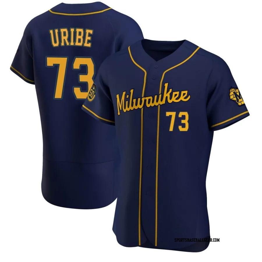 Abner Uribe Men's Milwaukee Brewers Navy Authentic Alternate Jersey