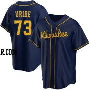 Abner Uribe Men's Milwaukee Brewers Navy Replica Alternate Jersey