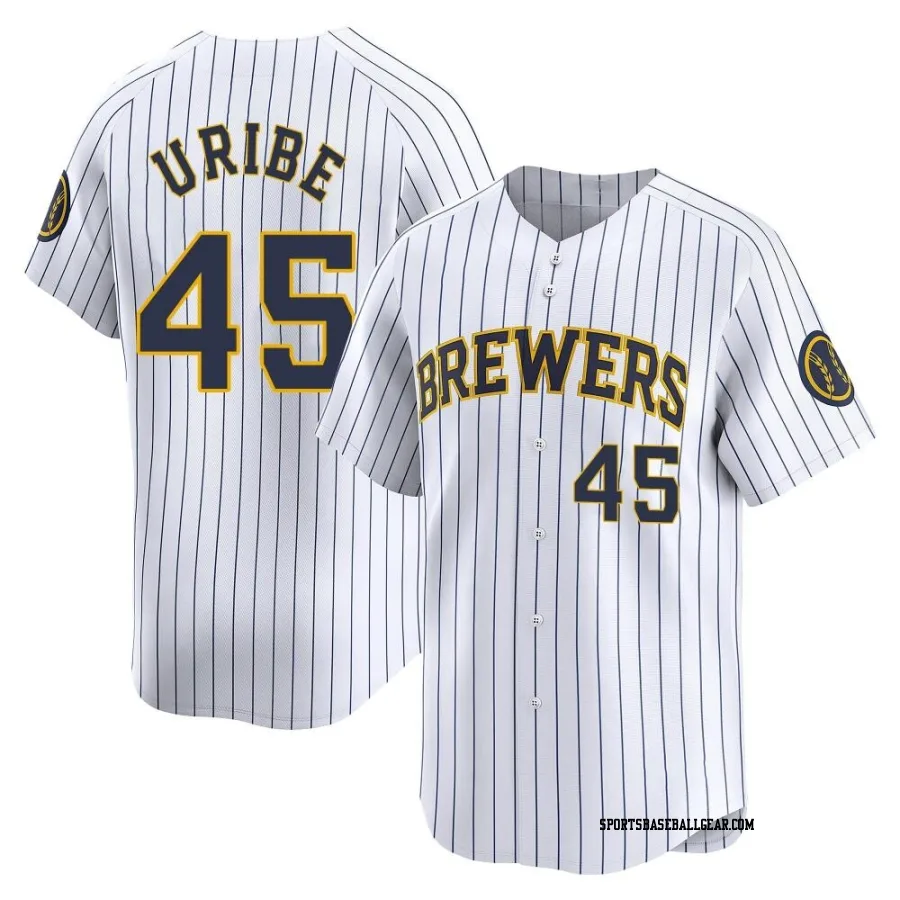 Abner Uribe Youth Milwaukee Brewers White Limited Alternate Jersey