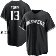 Abraham Toro Men's Milwaukee Brewers Black/White Replica Jersey