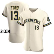 Abraham Toro Men's Milwaukee Brewers Cream Authentic Home Jersey