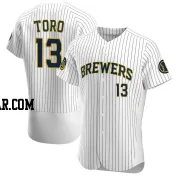 Abraham Toro Men's Milwaukee Brewers White Authentic Alternate Jersey