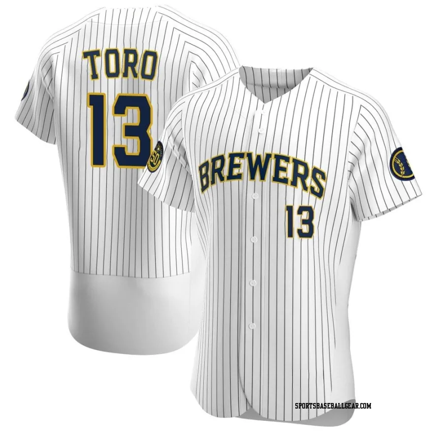 Abraham Toro Men's Milwaukee Brewers White Authentic Alternate Jersey