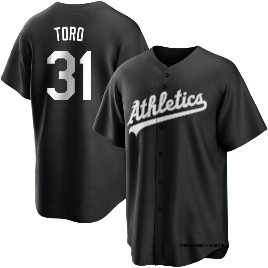 Abraham Toro Men's Oakland Athletics Black/White Replica Jersey