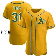 Abraham Toro Men's Oakland Athletics Gold Authentic Alternate Jersey