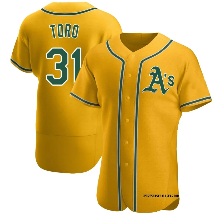 Abraham Toro Men's Oakland Athletics Gold Authentic Alternate Jersey