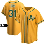 Abraham Toro Men's Oakland Athletics Gold Replica Alternate Jersey