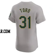 Abraham Toro Men's Oakland Athletics Gray Elite Road Jersey