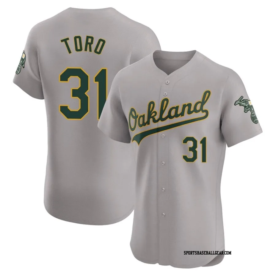 Abraham Toro Men's Oakland Athletics Gray Elite Road Jersey