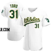 Abraham Toro Men's Oakland Athletics White Authentic Home Jersey