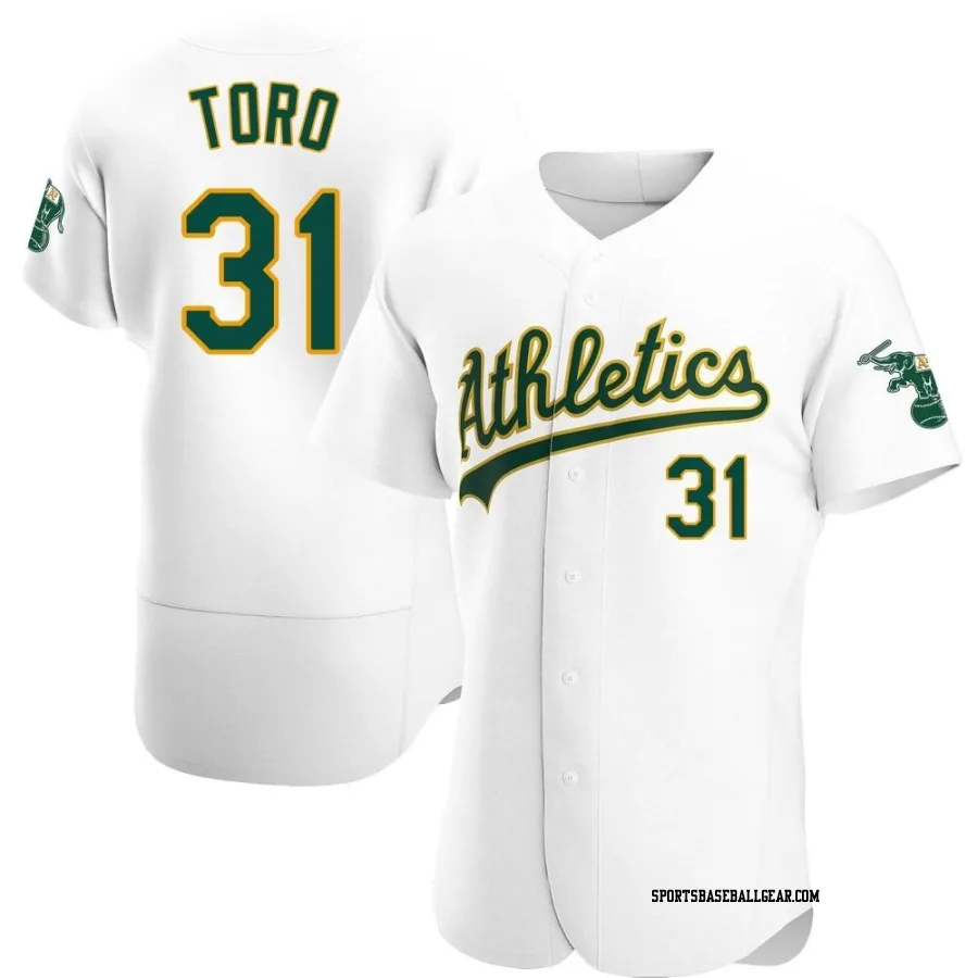 Abraham Toro Men's Oakland Athletics White Authentic Home Jersey