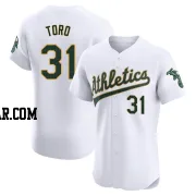 Abraham Toro Men's Oakland Athletics White Elite Home Jersey