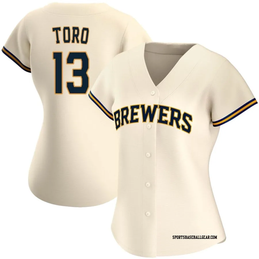 Abraham Toro Women's Milwaukee Brewers Cream Authentic Home Jersey