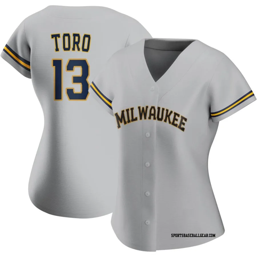 Abraham Toro Women's Milwaukee Brewers Gray Authentic Road Jersey