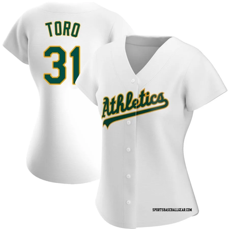 Abraham Toro Women's Oakland Athletics White Authentic Home Jersey