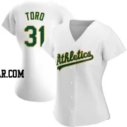 Abraham Toro Women's Oakland Athletics White Replica Home Jersey