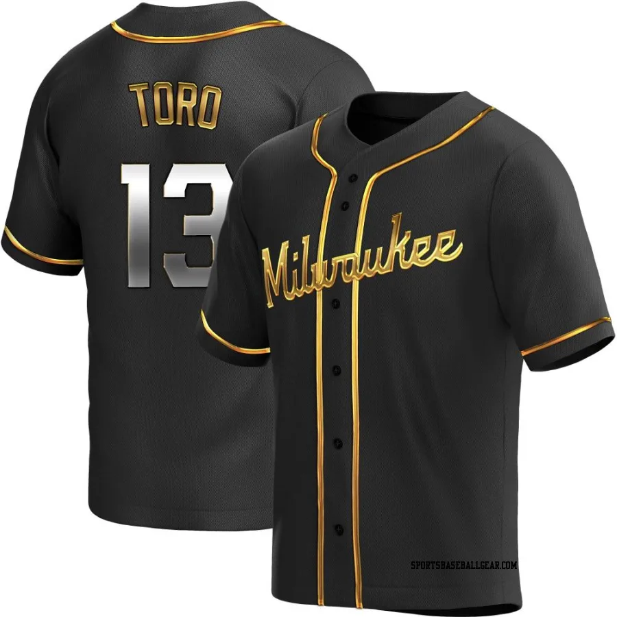 Abraham Toro Youth Milwaukee Brewers Black Golden Replica Alternate Jersey