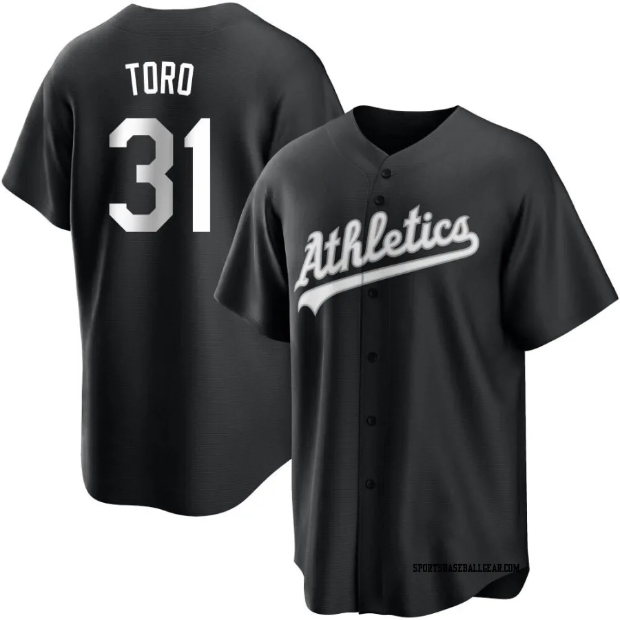 Abraham Toro Youth Oakland Athletics Black/White Replica Jersey