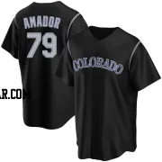 Adael Amador Men's Colorado Rockies Black Replica Alternate Jersey