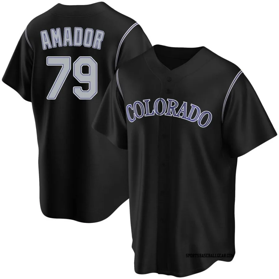 Adael Amador Men's Colorado Rockies Black Replica Alternate Jersey