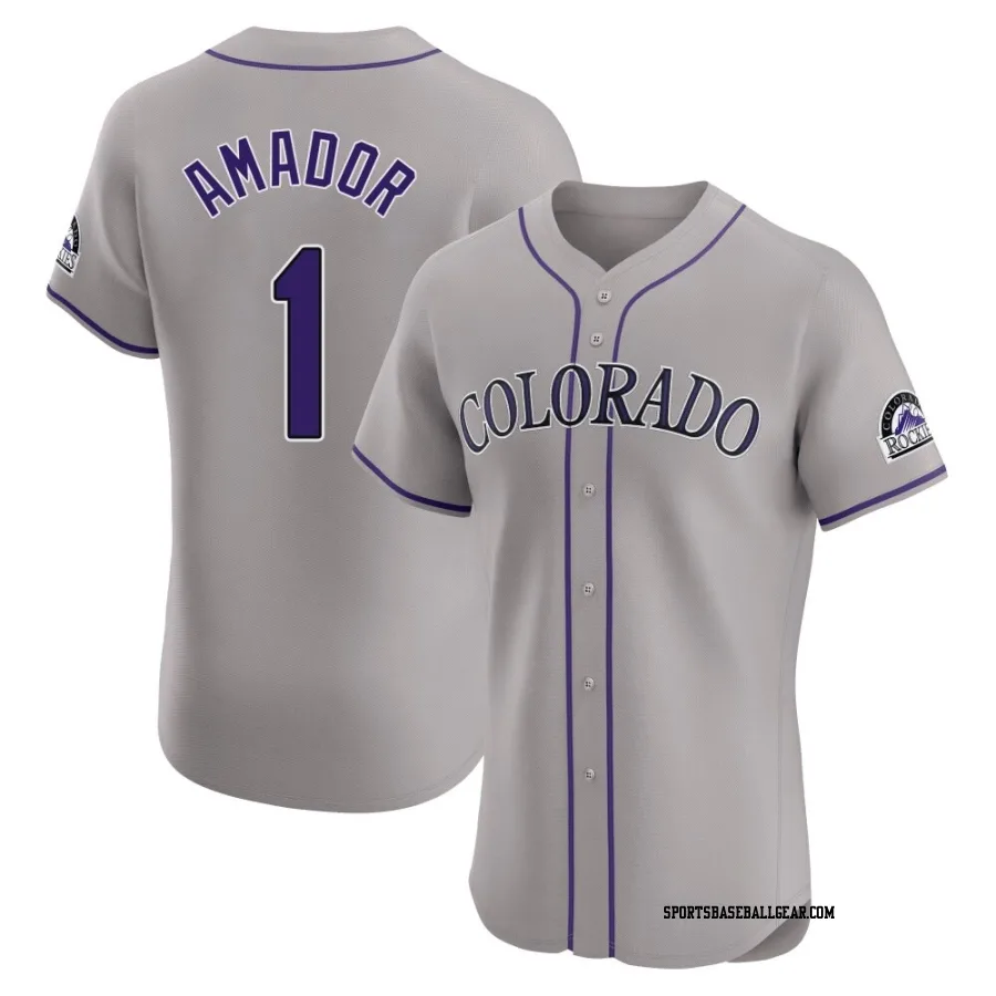 Adael Amador Men's Colorado Rockies Gray Elite Road Jersey