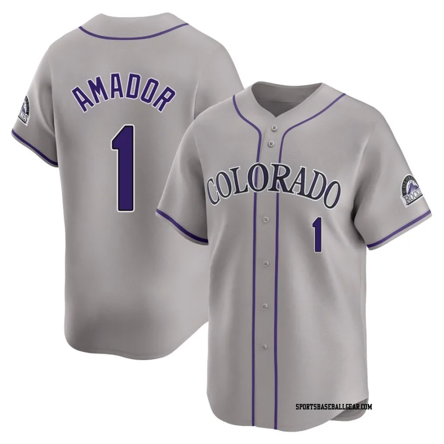 Adael Amador Men's Colorado Rockies Gray Limited Road Jersey