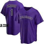 Adael Amador Men's Colorado Rockies Purple Replica Alternate Jersey