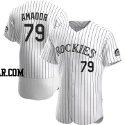 Adael Amador Men's Colorado Rockies White Authentic Home Jersey