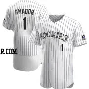 Adael Amador Men's Colorado Rockies White Authentic Home Jersey