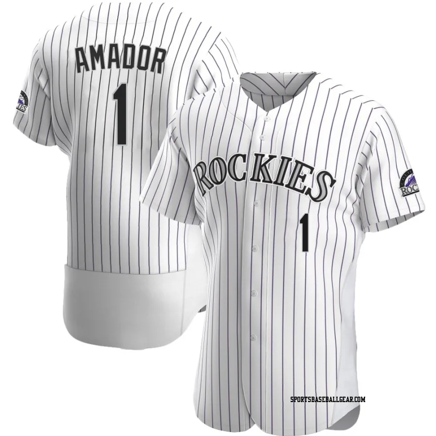 Adael Amador Men's Colorado Rockies White Authentic Home Jersey